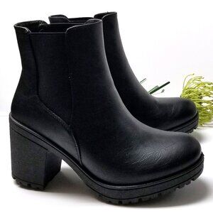 New Womens Black Chelsea Elastic Ankle Boots Booties